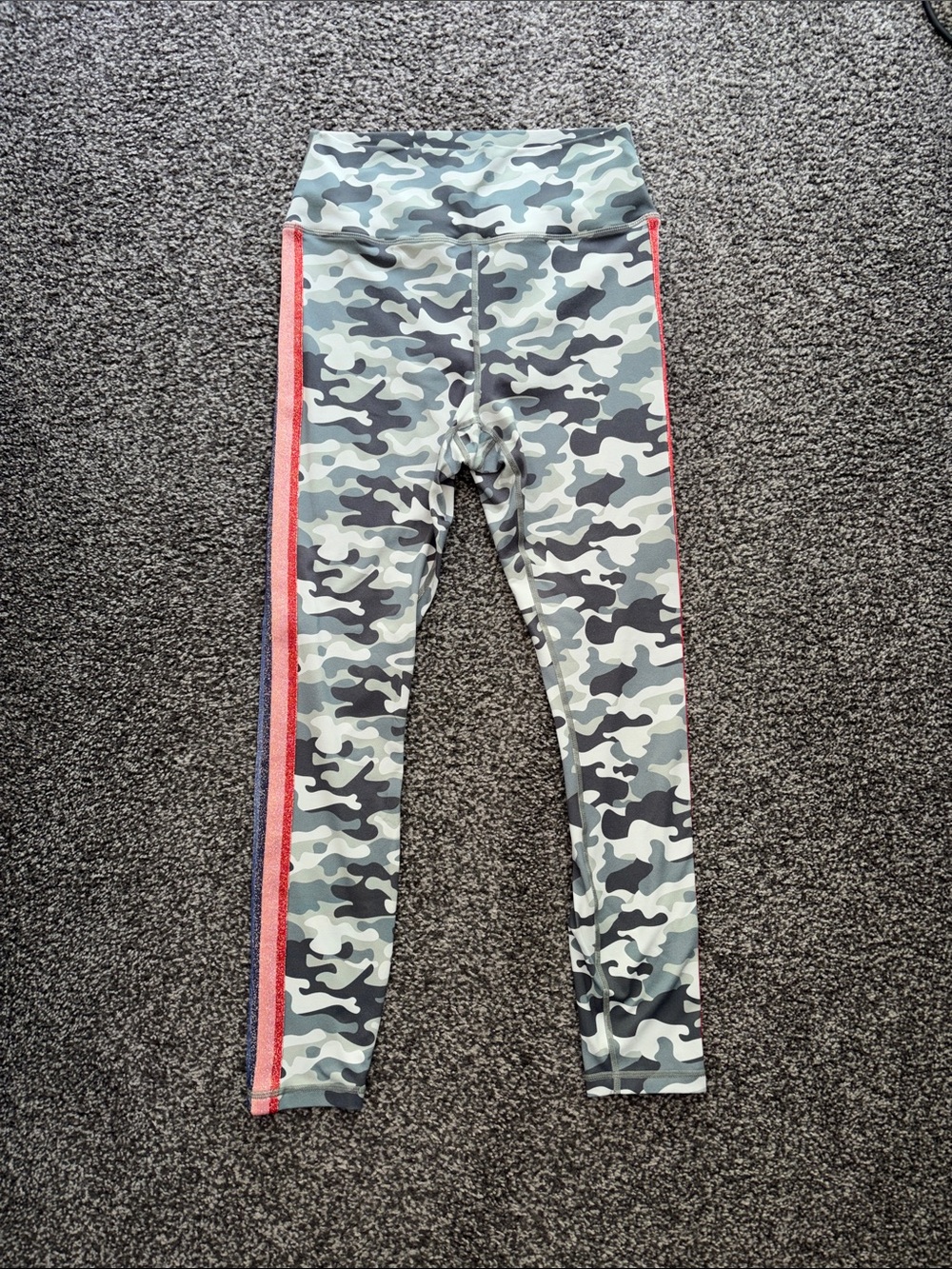 Spiritual Gangster Camo Leggings Side Stripe Green Gray Size Large